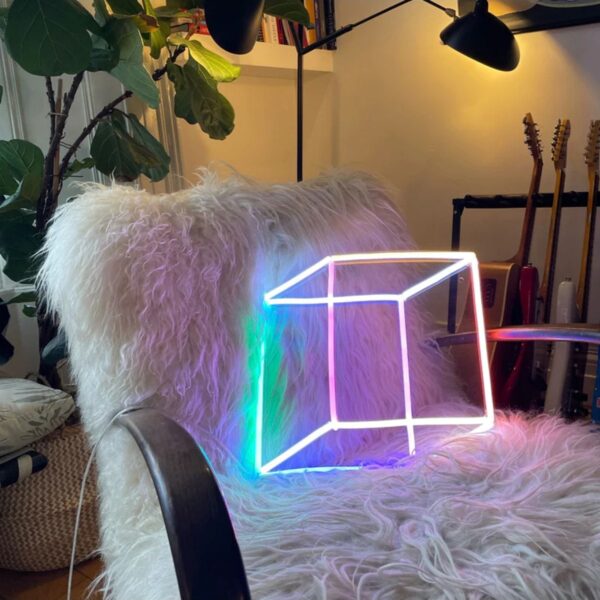 Küp Kare Neon Tabela Neon Yazı Dekoratif Aydınlatma Ve Gece Lambası