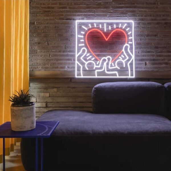 Love Kalp Neon Tabela Neon Yazı Dekoratif Aydınlatma Ve Gece Lambası