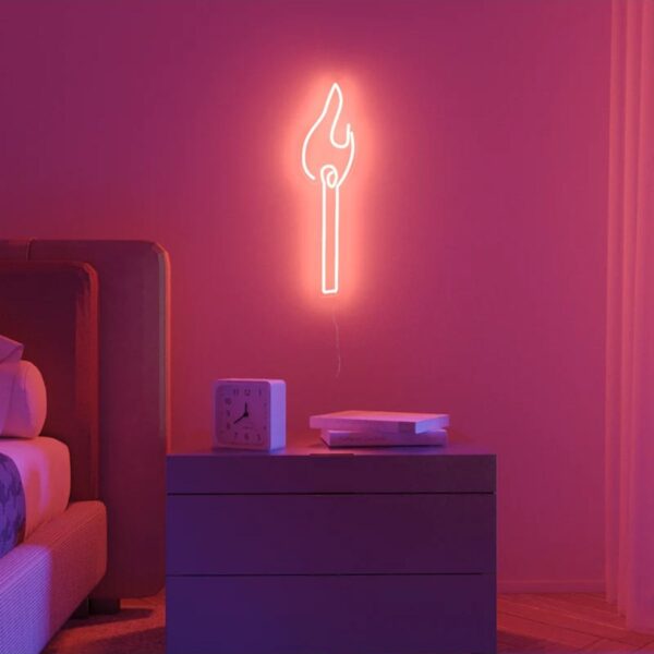 Kibrit Ateş Neon Tabela Neon Yazı Dekoratif Aydınlatma Ve Gece Lambası