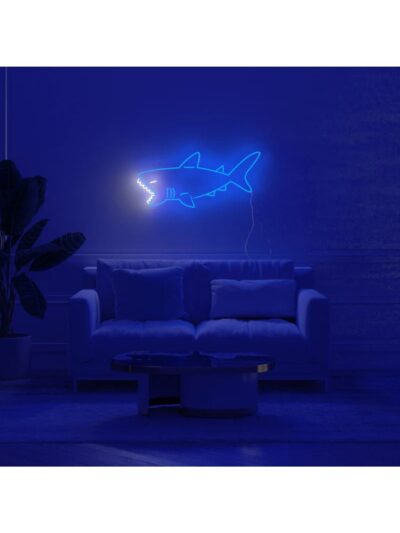 Köpekbalığı Shark Neon Tabela Neon Yazı Dekoratif Aydınlatma Ve Gece Lambası