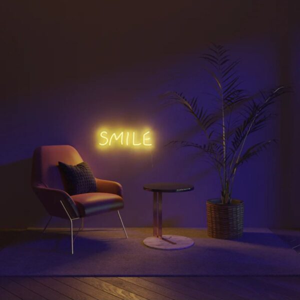 Smile Neon Tabela Neon Yazı Dekoratif Aydınlatma Ve Gece Lambası