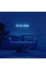 To The Moon Neon Tabela Neon Yazı Dekoratif Aydınlatma Ve Gece Lambası