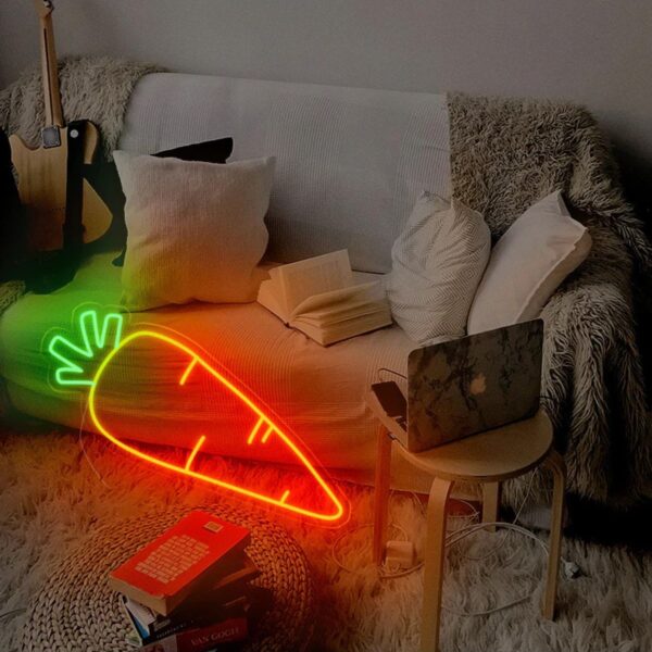 Havuç Neon Tabela Neon Yazı Dekoratif Aydınlatma Ve Gece Lambası