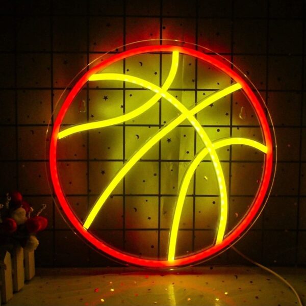 Basketbol Topu Neon Tabela Neon Yazı Dekoratif Aydınlatma Ve Gece Lambası