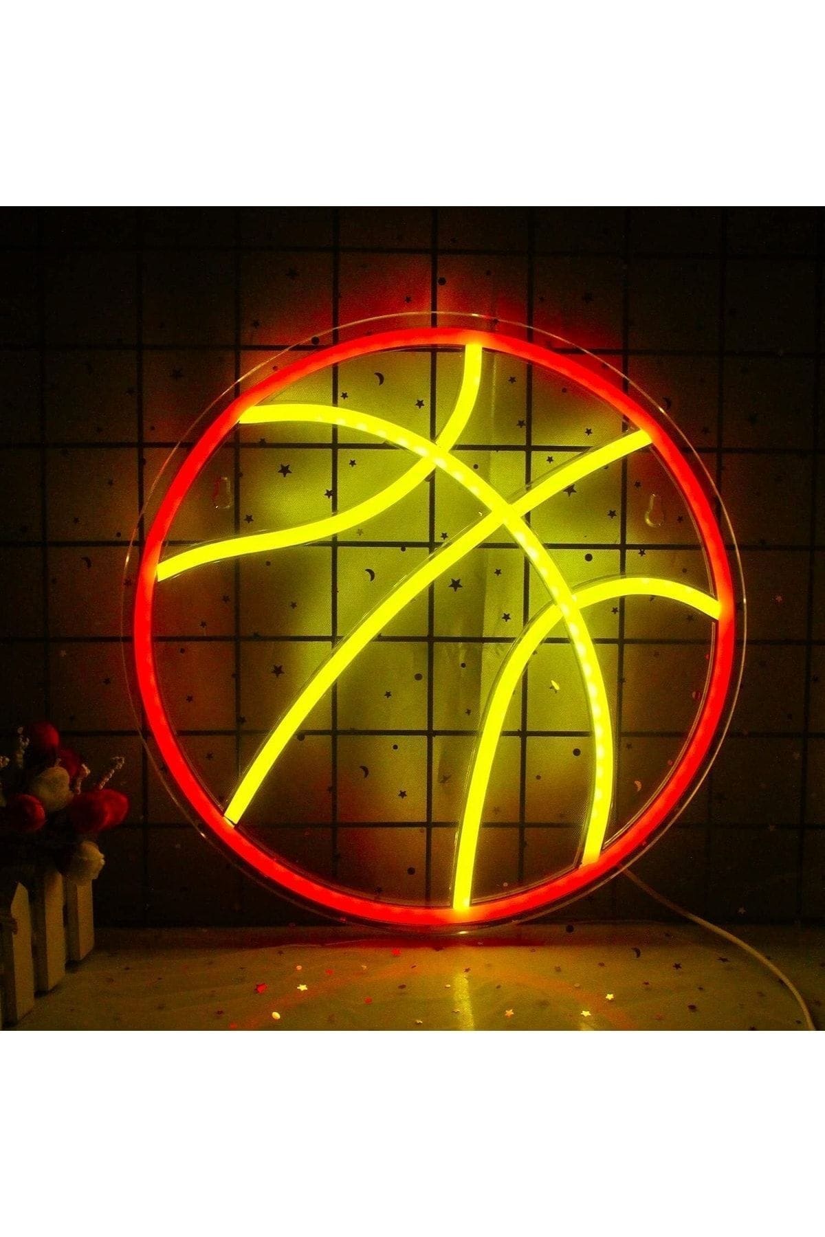 1_org_zoom Basketbol Topu Neon Tabela Neon Yazı Dekoratif Aydınlatma Ve Gece Lambası - Görsel 1
