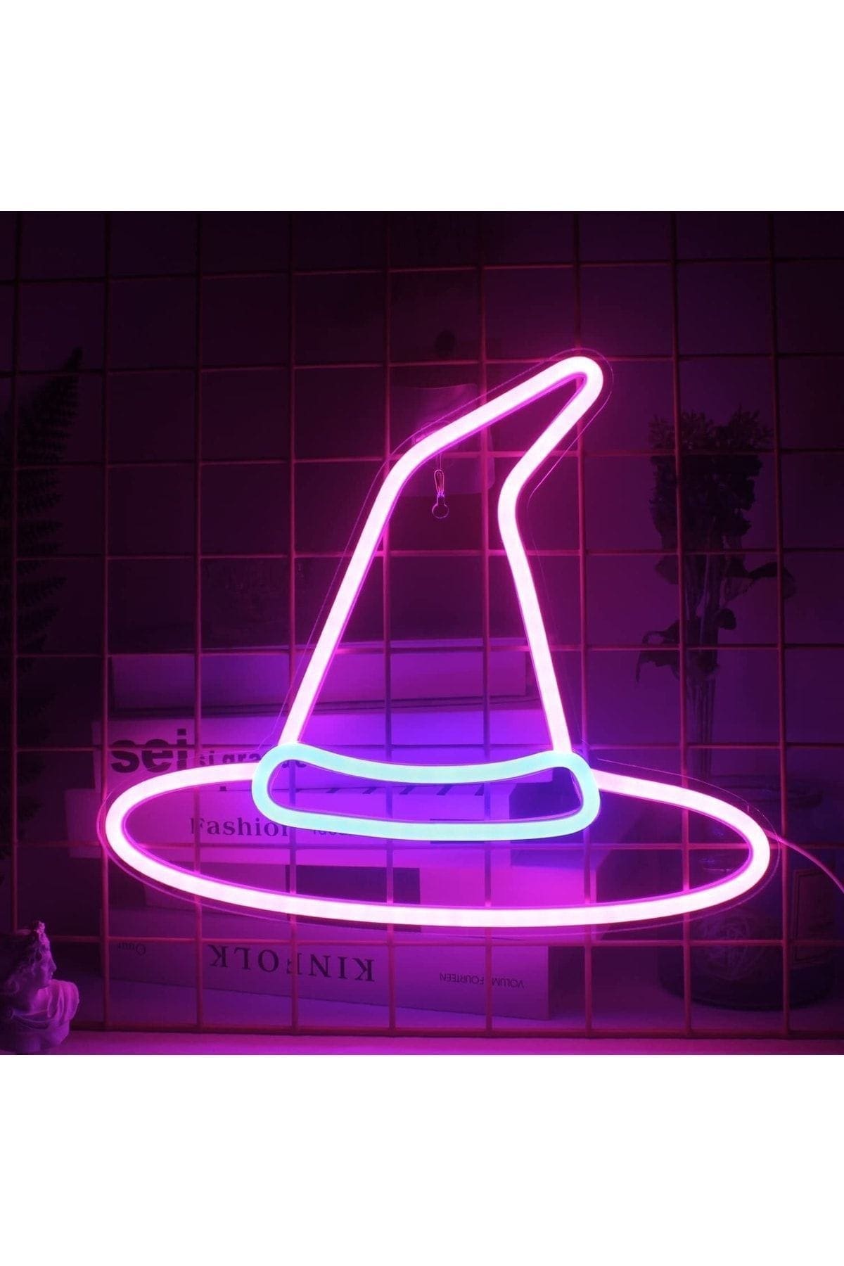 1_org_zoom Büyücü Şapkası Wizard Neon Tabela Neon Yazı Dekoratif Aydınlatma Ve Gece Lambası - Görsel 1