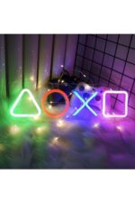 Playstation Gamer Neon Tabela Neon Yazı Dekoratif Aydınlatma Ve Gece Lambası