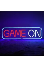 Game On Gamer Neon Tabela Neon Yazı Dekoratif Aydınlatma Ve Gece Lambası