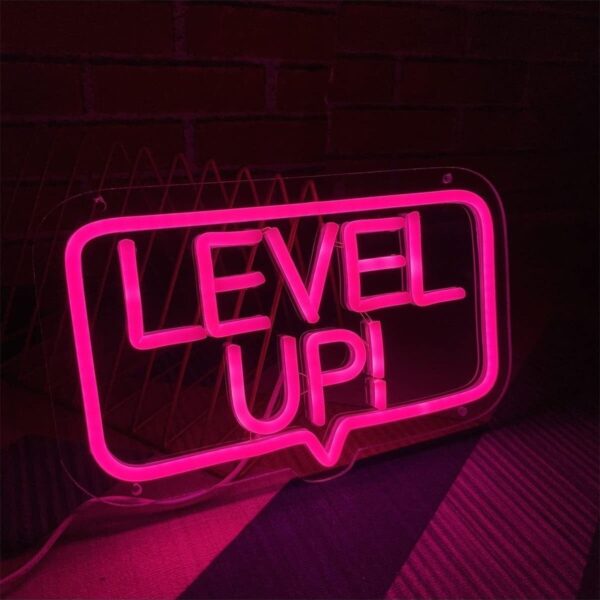 Level Up Neon Tabela Neon Yazı Dekoratif Aydınlatma Ve Gece Lambası