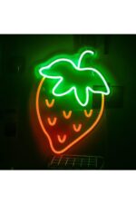 Çilek Neon Tabela Neon Yazı Dekoratif Aydınlatma Ve Gece Lambası