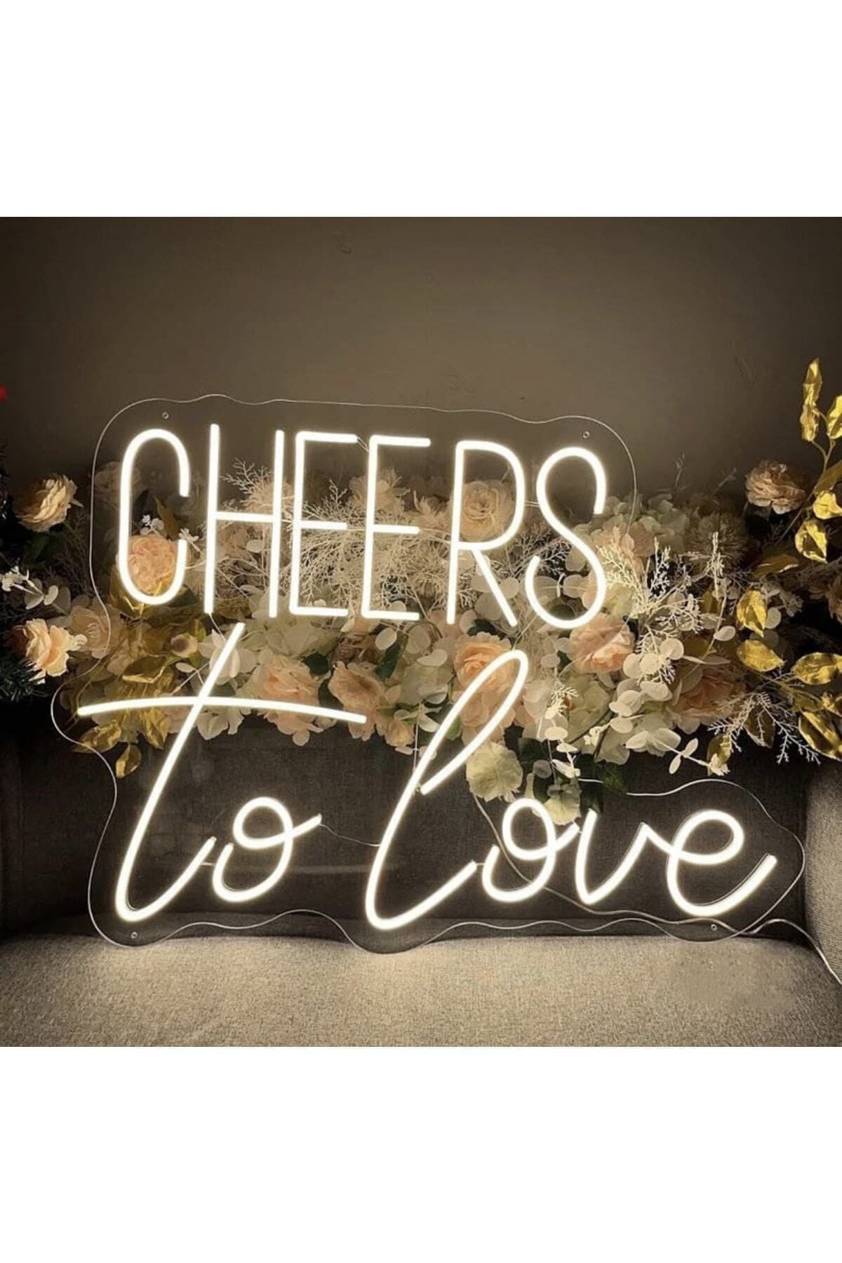 1_org_zoom Cheers To Love Neon Led Yazı - Görsel 1