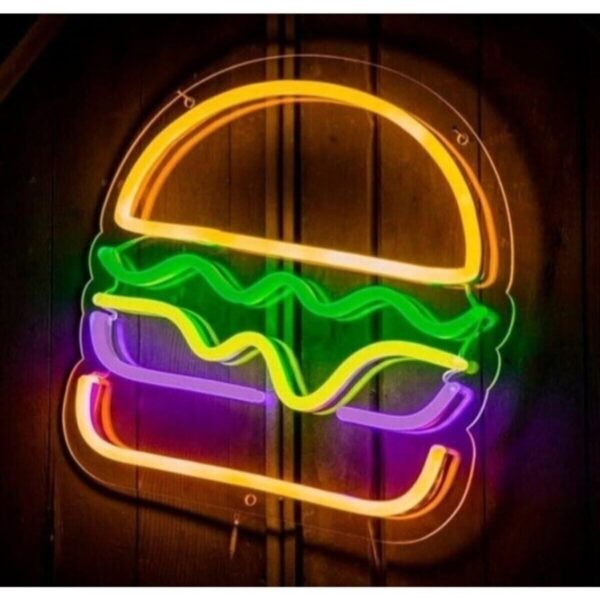 Neon Led Işıklı Hamburger