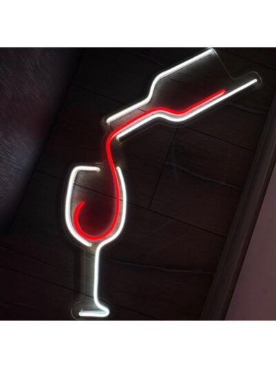 Şarap Kadehi Neon Led Dekoratif Neon Led Aydınlatma Dekor