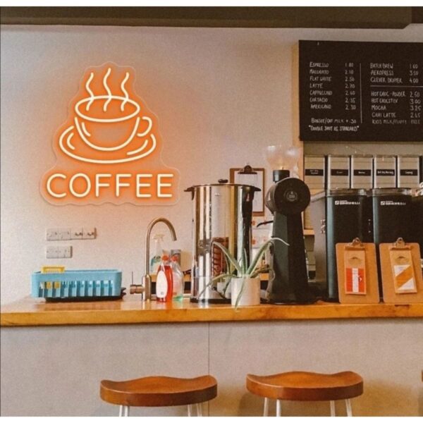 Coffee - Kahve -neon Led Dekoratif Duvar Yazısı Tabelası Aydınlatması Gece Lambası Smc-1041