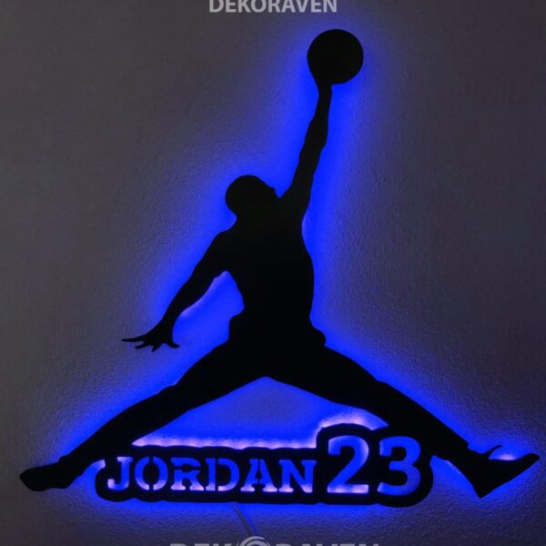 Michael Jordan Led Işıklı Ahşap Tablo