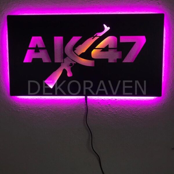 Ak47 Silah Led Işıklı Tablo