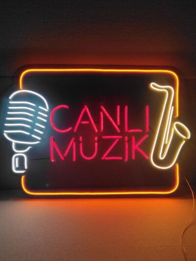 Canlı Müzik Neon Tabela Dekoratif Aydınlatma