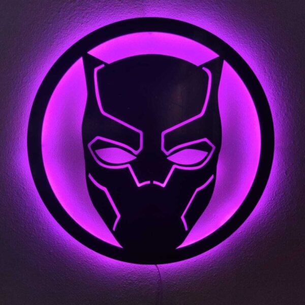 Black Panther Maske Led Işıklı Tablo
