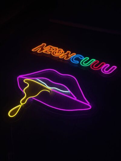 Kanayan Dudak Lüks Dekoratif Neon Led Tablo, Neon Duvar Tabela