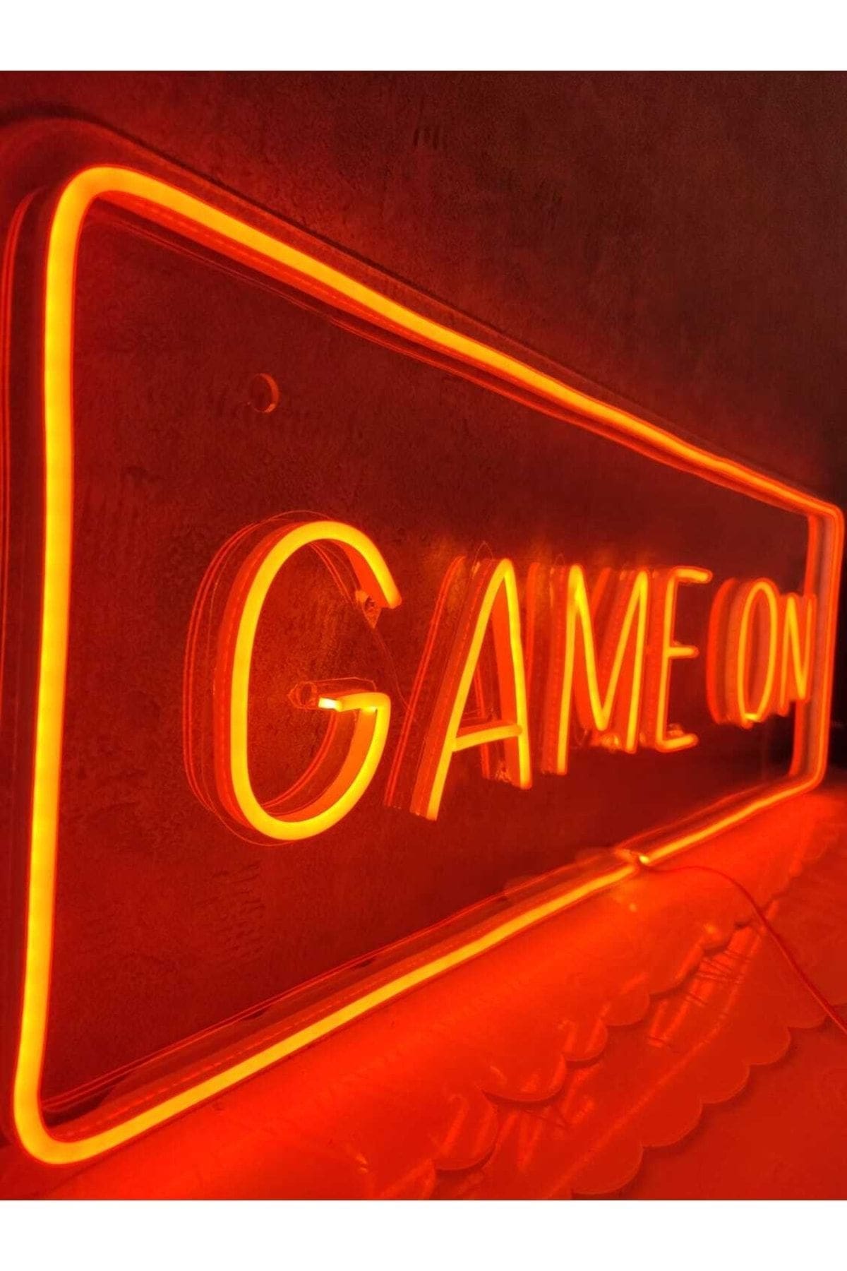 1_org_zoom Game On Gamer Neon Led Tabela Neon Yazı Duvar Dekorasyon - Görsel 1