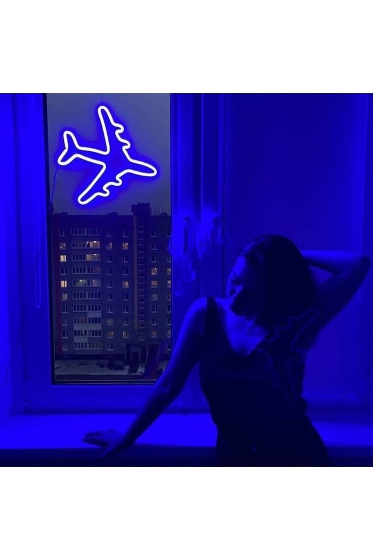 1_org_zoom Uçak Neon Led Dekoratif Duvar Aydınlatması Neon Duvar Yazısı Sihirli Led - Görsel 1