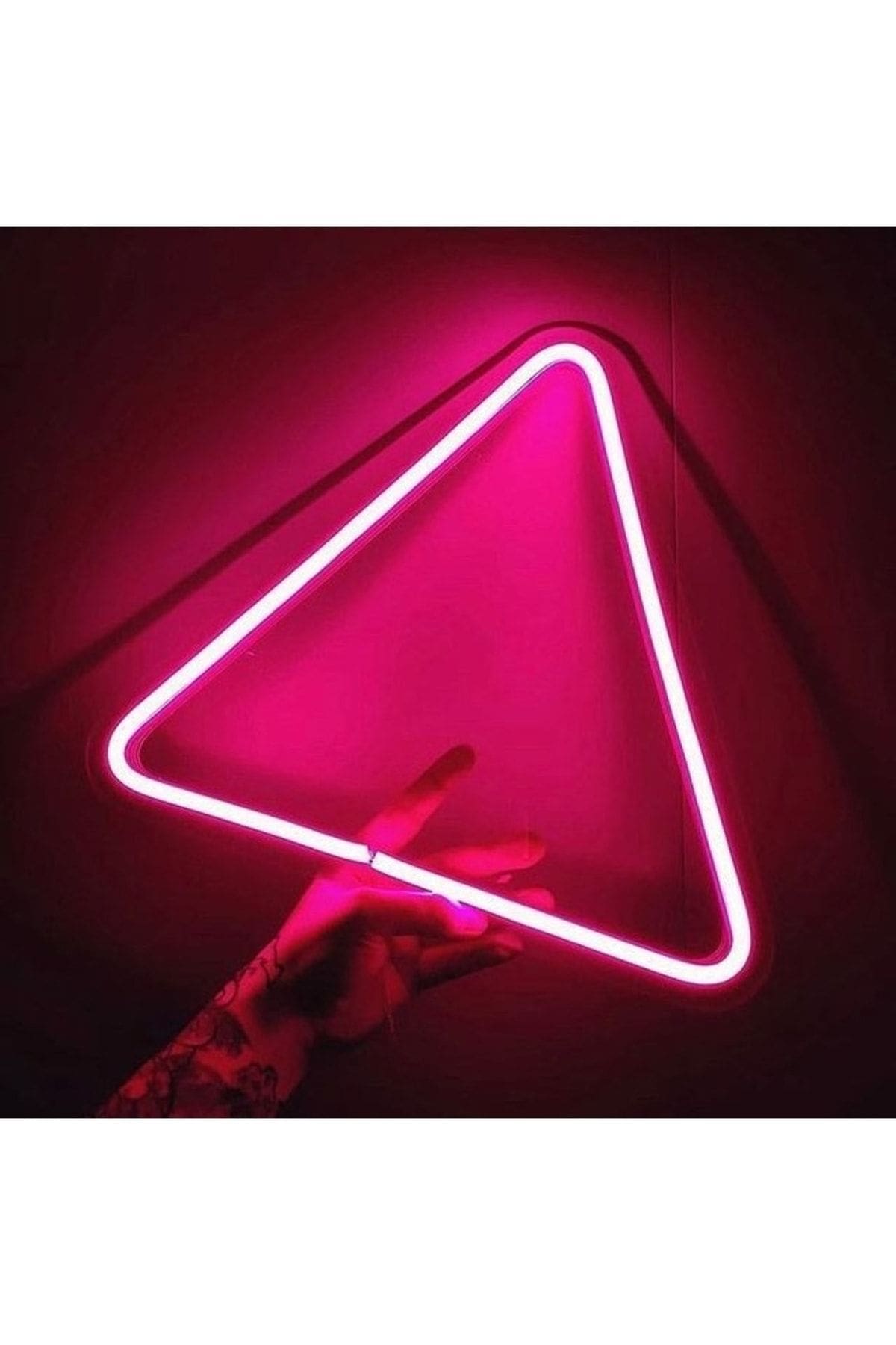 1_org_zoom Üçgen Neon Led Dekoratif Duvar Aydınlatması Neon Duvar Yazısı Sihirli Led - Görsel 1