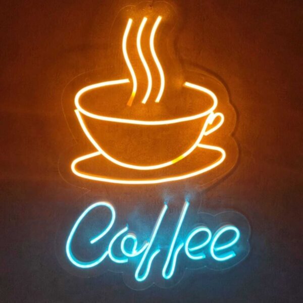 Coffee Neon Tabela Kahve Neon Yazı Dekoratif Duvar Aydınlatması