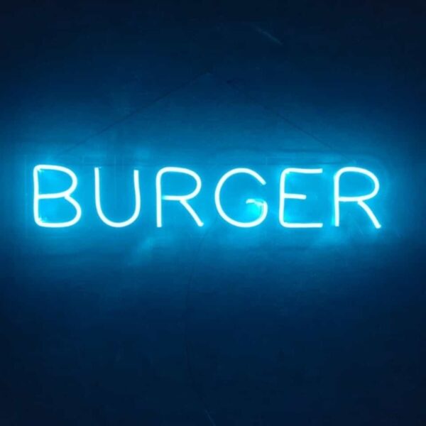 Burger Neon Led Duvar Dekoru Neon Led Tabela
