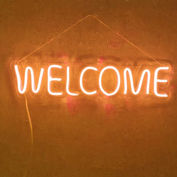 Welcome Neon Led Duvar Dekoru Aydınlatması Neon Led Tabela
