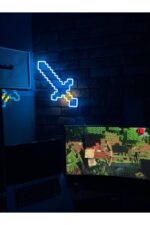 Elmas Kılıç Neon Led Dekoratif Duvar Aydınlatması  - game room