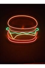 Hamburger Neon Led Burger Tabela Neon Duvar Dekorasyonu