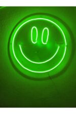 Gülenyüz Neon Emoji Smile Neon Led Dekoratif Duvar Aydınlatması Neon Duvar Yazısı 30x30 cm