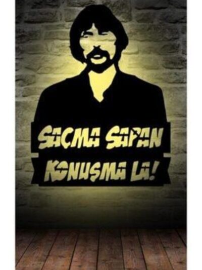 Saçma Sapan Konuşma La Tasarımlı Led Işıklı Ahşap Tablo