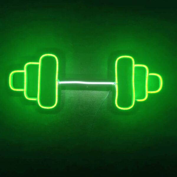 Dumbell Neon Tabela Fitness Neon Led Dekoratif Duvar Aydınlatması Spor Neon Duvar Dekorasyonu