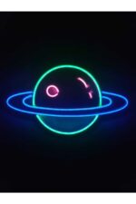 Satürn Neon Tabela Neon Led Dekoratif Duvar Aydınlatması Neon Duvar Dekorasyonu
