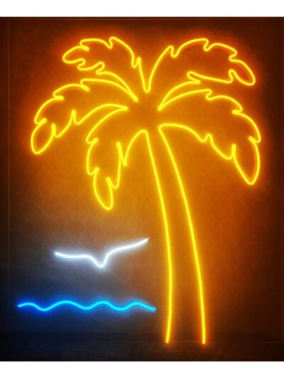 Dekoratif Neon Palmiye Ağacı Figürü Soft Neon Led