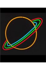 Dekoratif Neon Satürn Gezegen Figürü Soft Neon