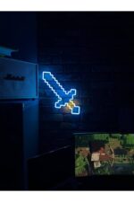Elmas Kılıç Neon Led Dekoratif Duvar Aydınlatması  - game room - Görsel 2