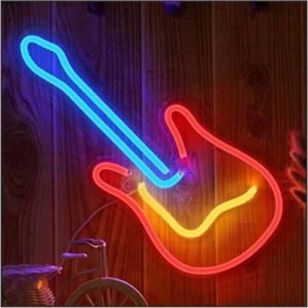 Dekoratif Neon Gitar Figürü Soft Neon