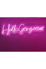 Hello Gorgeous Neon Tabela Yazı Neon Led Dekoratif Duvar Aydınlatması Neon Duvar Dekorasyonu