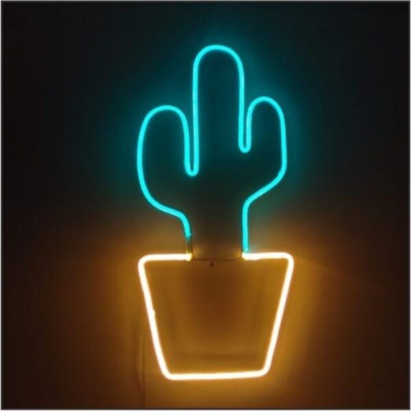 Dekoratif Neon Kaktüs Figürü Soft Neon
