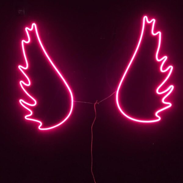 Dekoratif Neon Melek Kanatı Figürü Soft Neon