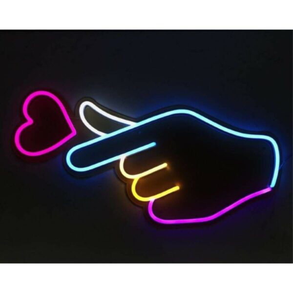 Dekoratif Neon Kalp Sevgililer Için Figürü Soft Neon