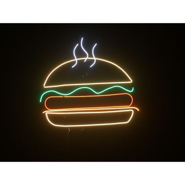 Dekoratif Neon Hamburger Figürü Soft Neon