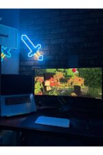 Elmas Kılıç Neon Led Dekoratif Duvar Aydınlatması  - game room - Görsel 3