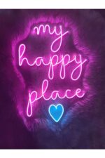 My Happy Place Yazı Neon Led Tabela(70x50cm)