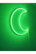 Dekoraven Ay Neon Led Dekoratif Aydınlatma Yeşil