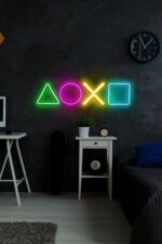 Play Station (50X15CM)-neon Led Dekoratif Duvar Aydınlatması