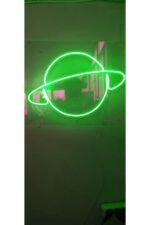 Satürn Neon Şekiller Işaret Neon Led Dekoratif Duvar Aydınlatması Neon Duvar Yazısı