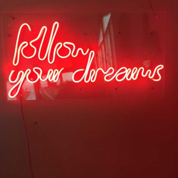 Follow Your Dreams Neon Şekiller Işaret Neon Led Dekoratif Duvar Aydınlatması Neon Duvar Yazısı